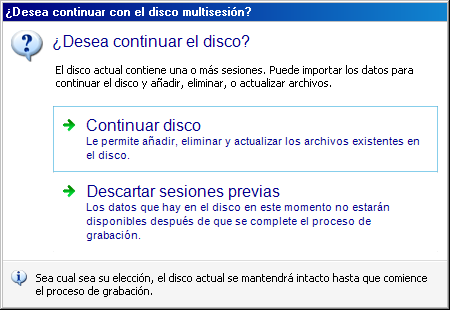 Screenshot:Disco Multisesión